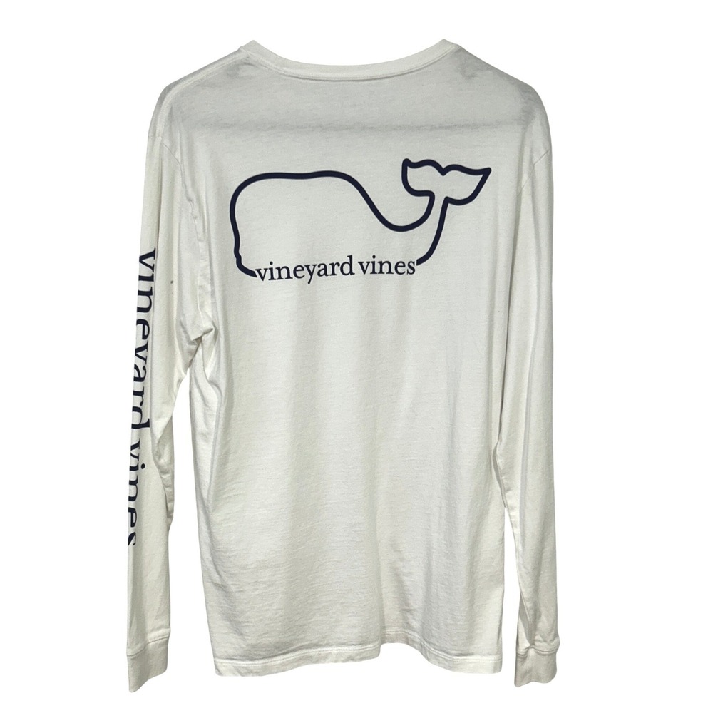 Vineyard Vines Whale Pocket Long Sleeve Shirt White Small‎ Preppy Coastal Casual